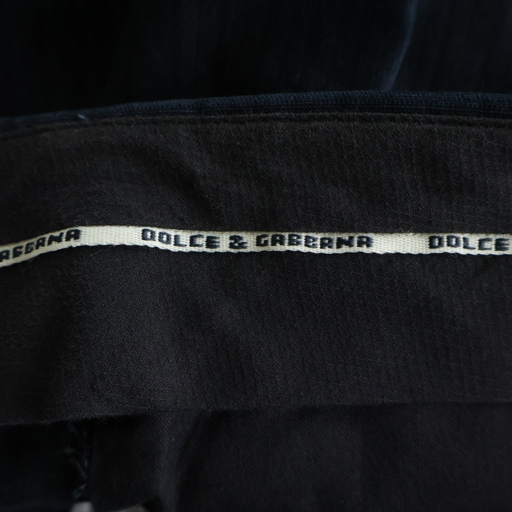 DOLCE & GABBANA(ドルチェアンドガッバーナ) センタープレス ストライプ コットン ストレートパンツ ボトムス #44 ブラック