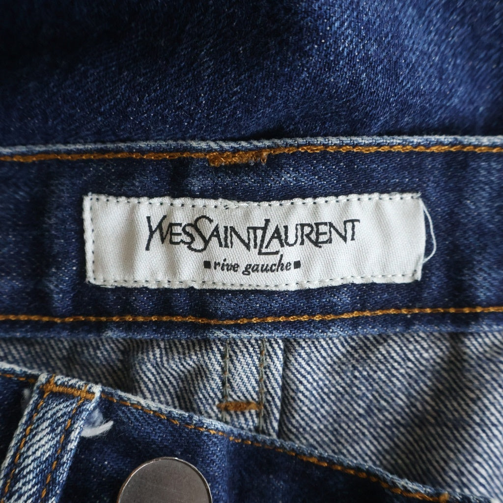 YVES SAINT LAURENT(イヴサンローラン) コットン ストレート デニム パンツ ジーンズ ボトムス #46 ブルー