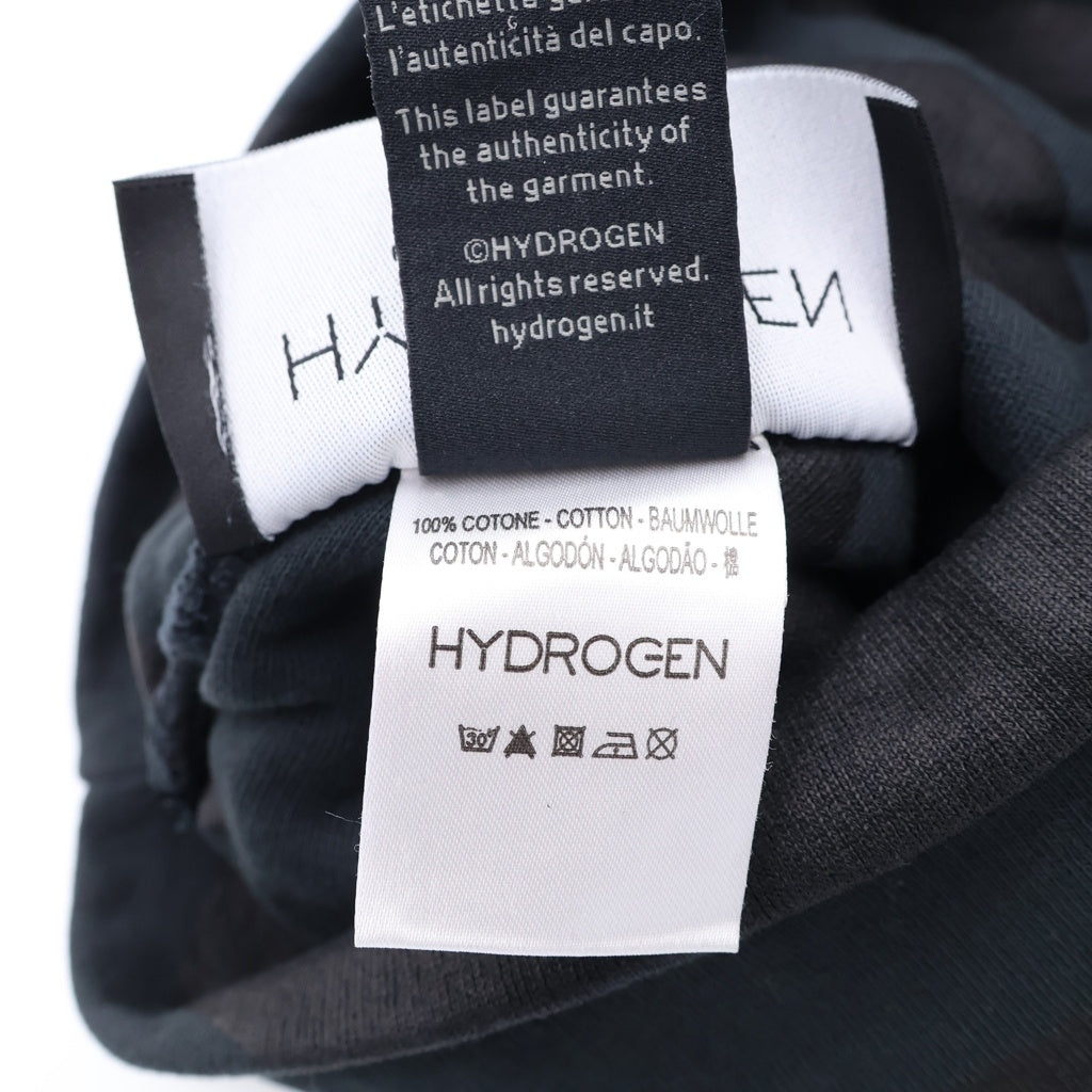 HYDROGEN(ハイドロゲン) スカルパッチ カモ柄 迷彩柄 コットン ニット キャップ 帽子 ニット帽 ブラック