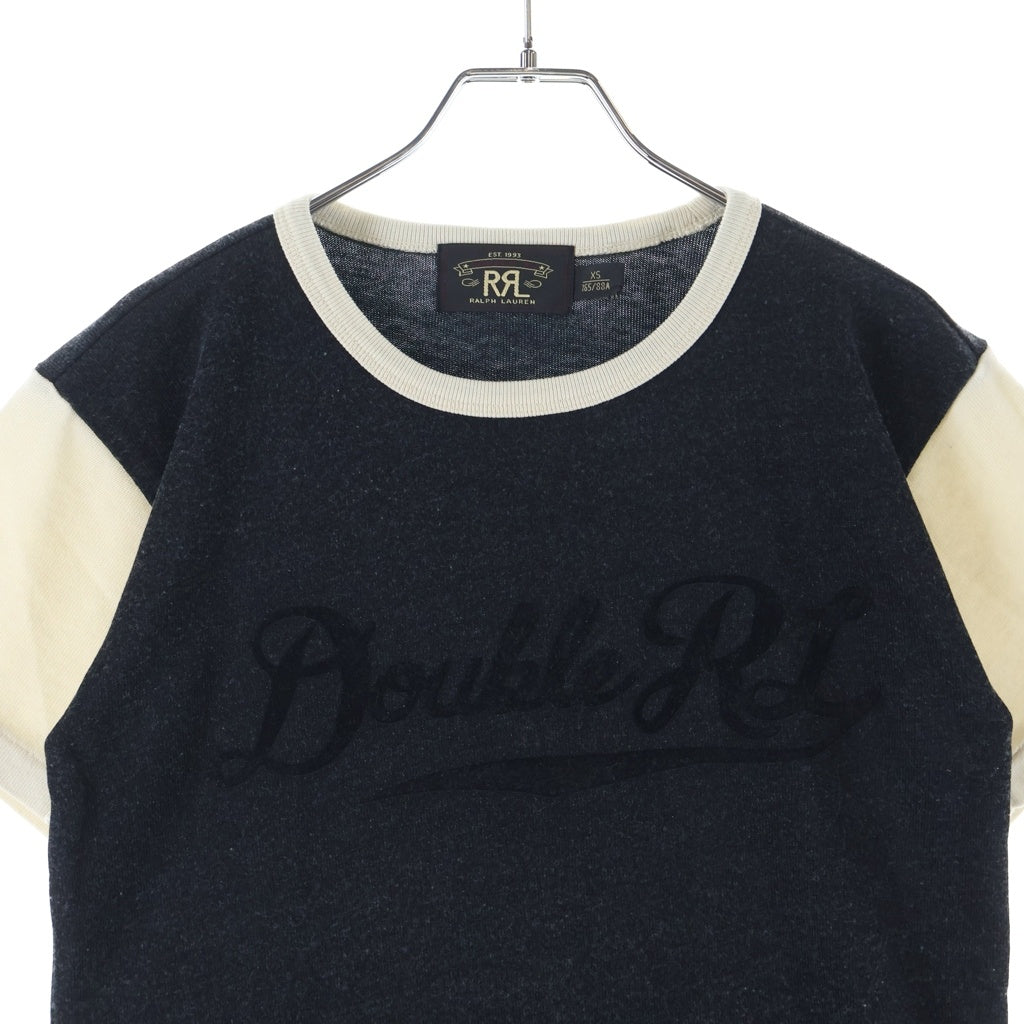RRL(ダブルアールエル) リンガーTシャツ コットン ポリエステル レーヨン 半袖 Tシャツ カットソー #XS ダークグレー/ホワイト