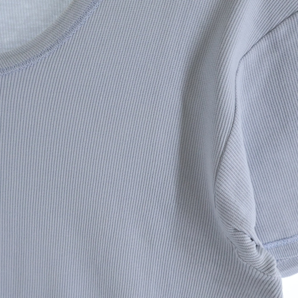 PRADA(プラダ) コットン クルーネックシャツ カットソー #L ライトブルー レディース
