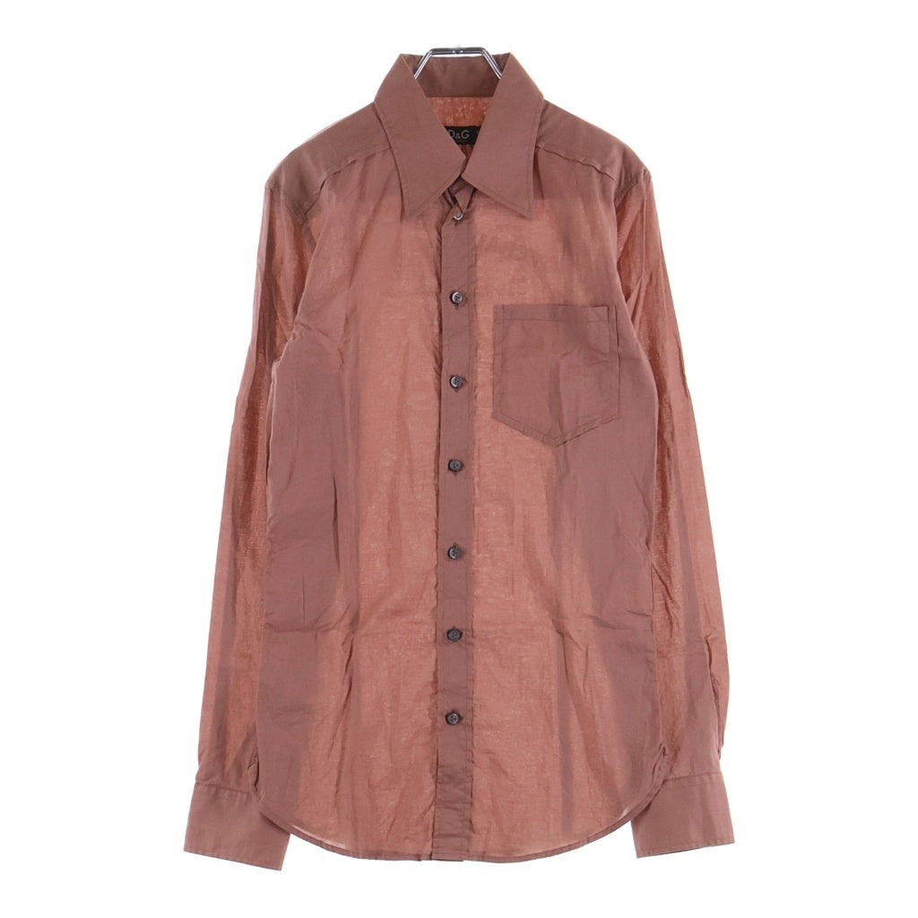 DOLCE & GABBANA(ドルチェアンドガッバーナ) バックプリント コットン 長袖 ロングスリーブシャツ #44 ピンク RS0033
