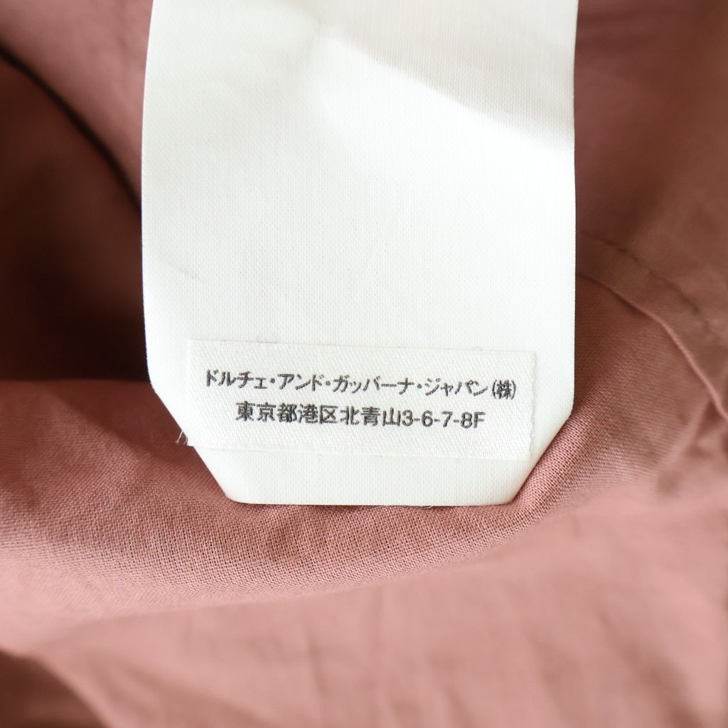 DOLCE & GABBANA(ドルチェアンドガッバーナ) バックプリント コットン 長袖 ロングスリーブシャツ #44 ピンク RS0033