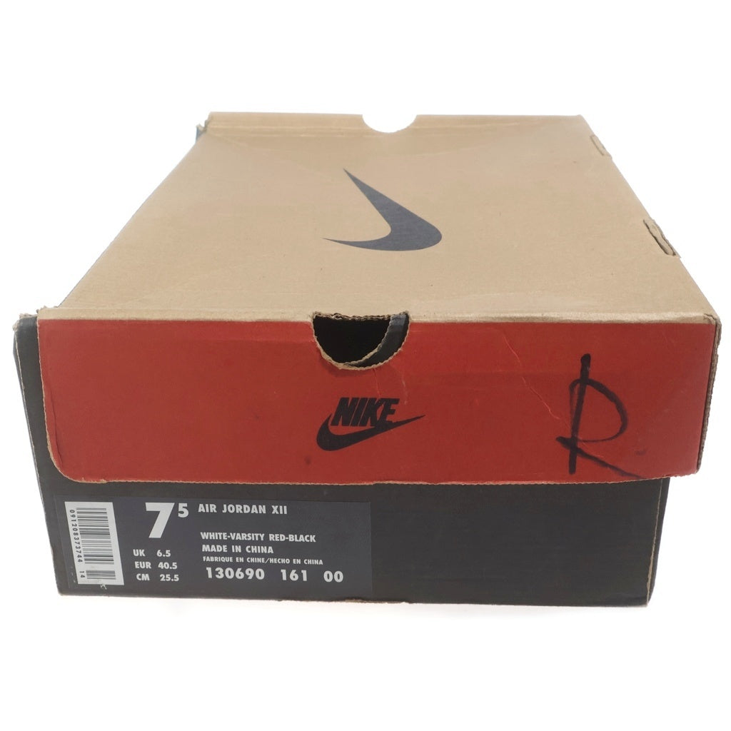 NIKE(ナイキ) 【観賞用 1996年製】AIR JORDAN 12 エアジョーダン12 ハイカットスニーカー シューズ US7.5/25.5cm ホワイト/レッド 130690-161 レディース