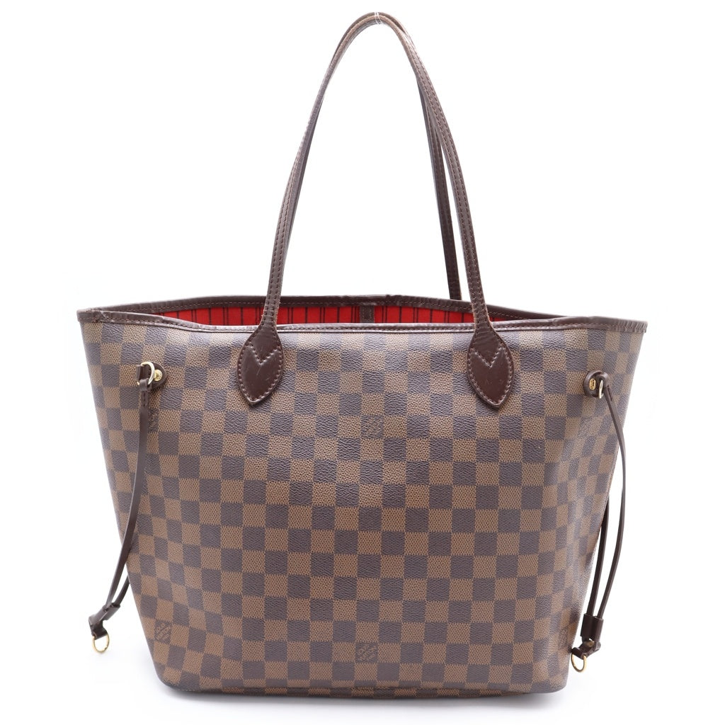 LOUIS VUITTON(ルイヴィトン) ネヴァーフルMM ダミエ トートバッグ ハンドバッグ ブラウン レザー×PVC N51105 ゴールド金具 レディース