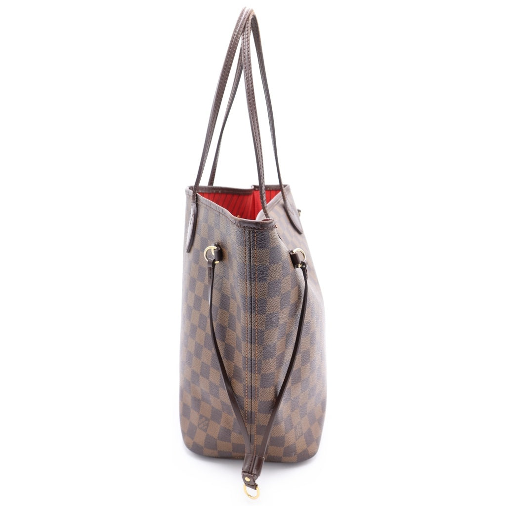 LOUIS VUITTON(ルイヴィトン) ネヴァーフルMM ダミエ トートバッグ ハンドバッグ ブラウン レザー×PVC N51105 ゴールド金具 レディース