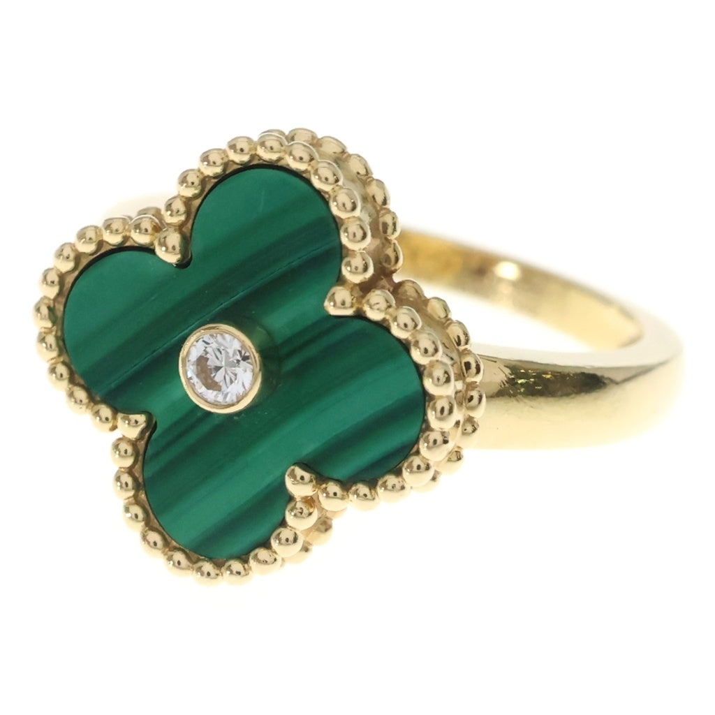 Van Cleef & Arpels(ヴァンクリーフアンドアーペル) ヴィンテージアルハンブラ リング マラカイト ダイヤ イエローゴールド×グリーン 1PD #13 レディース