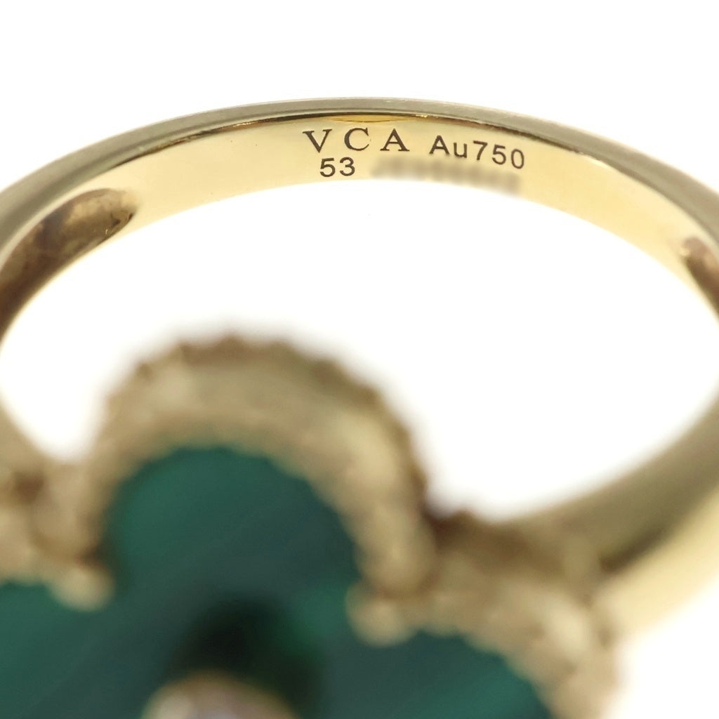 Van Cleef & Arpels(ヴァンクリーフアンドアーペル) ヴィンテージアルハンブラ リング マラカイト ダイヤ イエローゴールド×グリーン 1PD #13 レディース