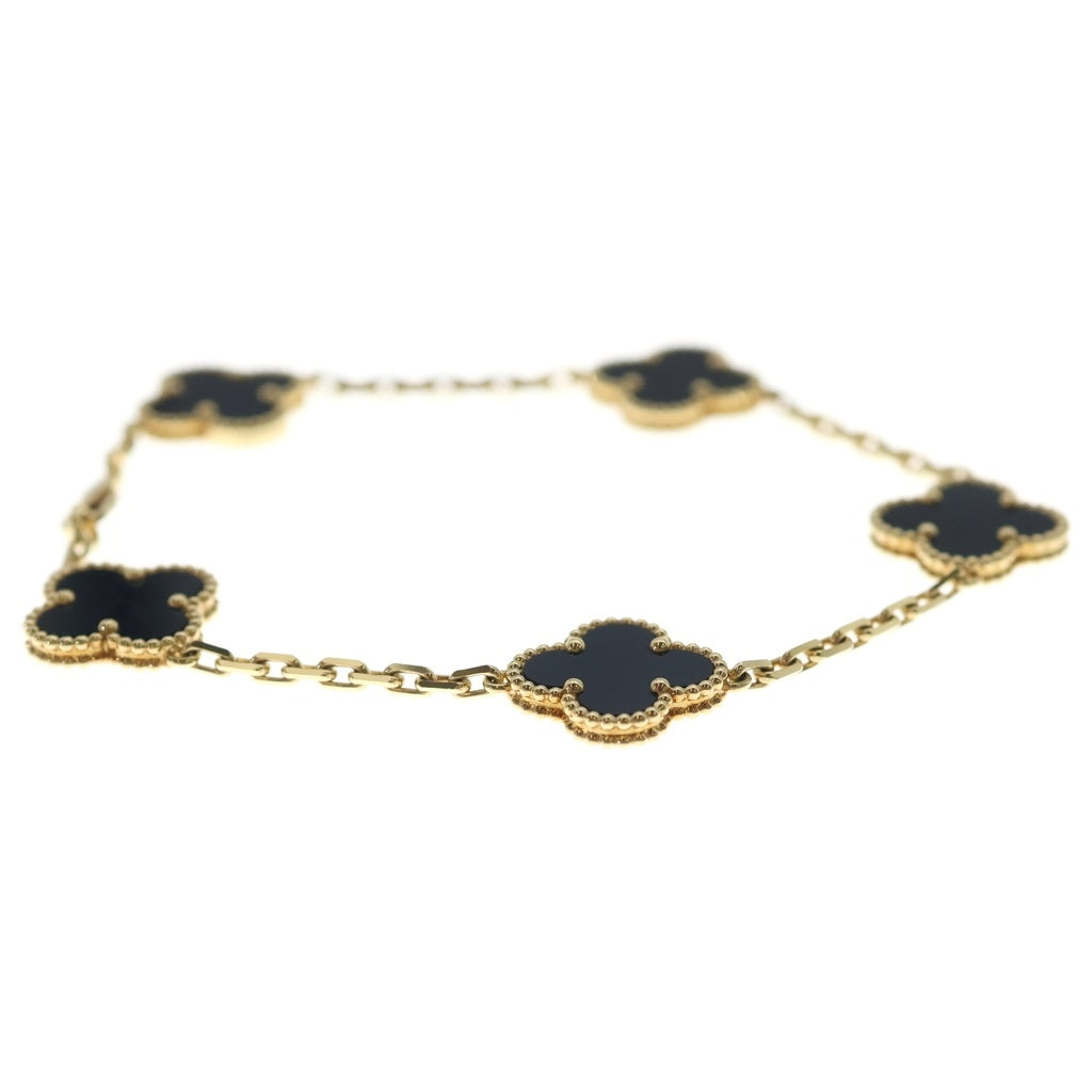 Van Cleef & Arpels(ヴァンクリーフアンドアーペル) ヴィンテージアルハンブラ 5モチーフ ブレスレット オニキス イエローゴールド×ブラック 750 レディース