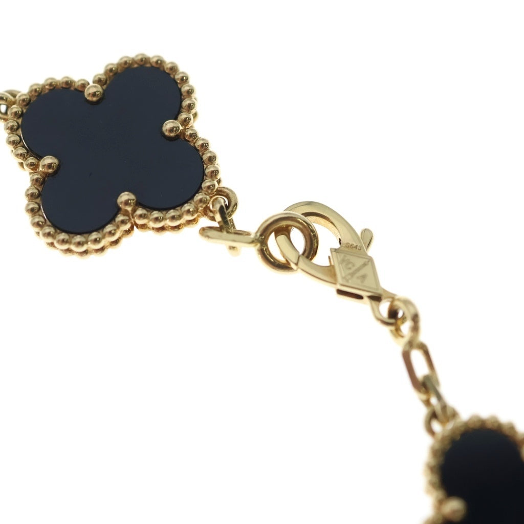 Van Cleef & Arpels(ヴァンクリーフアンドアーペル) ヴィンテージアルハンブラ 5モチーフ ブレスレット オニキス イエローゴールド×ブラック 750 レディース