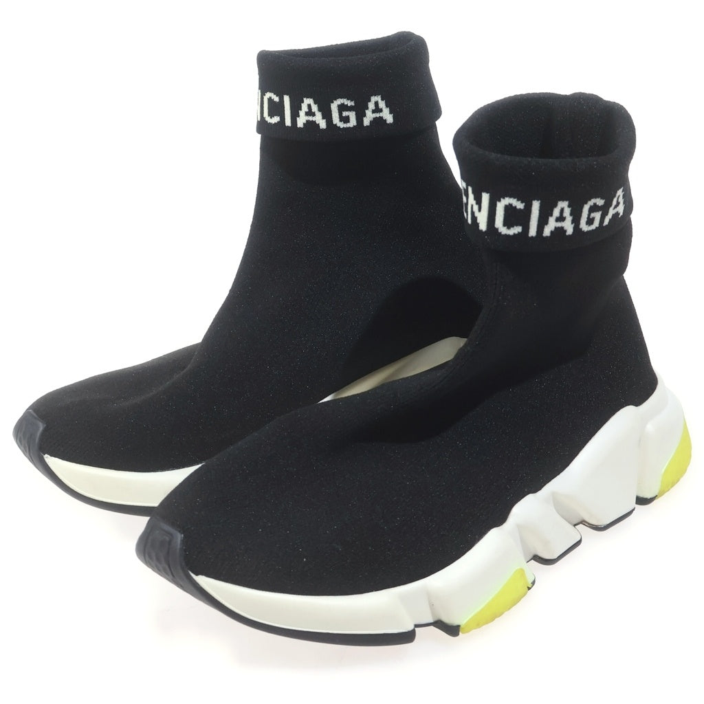 BALENCIAGA(バレンシアガ) スピードトレーナー ニット ソックス ハイカットシューズ スニーカー ブラック/イエロー レディース