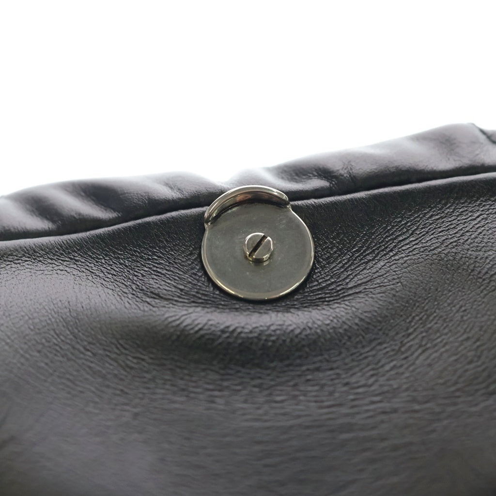 BALENCIAGA(バレンシアガ) タッチパフィ セカンドバッグ クラッチバッグ ブラック レザー 619450 シルバー金具 レディース