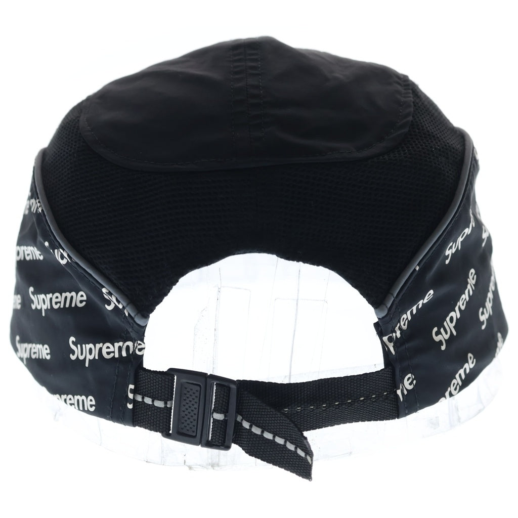 SUPREME(シュプリーム) 18SS Diagonal Logo Side Panel Camp Cap ダイアゴナルロゴプリント サイドパネル キャンプキャップ 帽子 ブラック レディース
