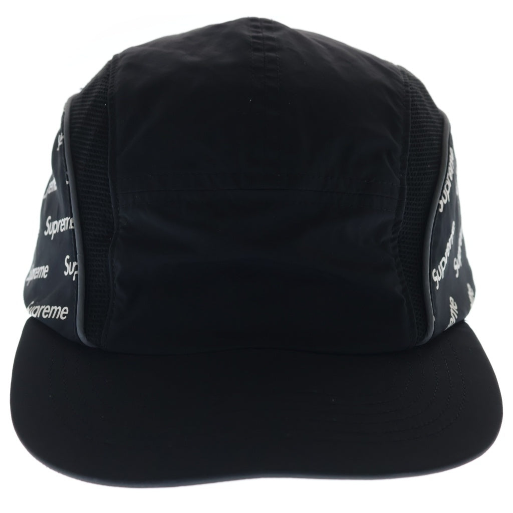 SUPREME(シュプリーム) 18SS Diagonal Logo Side Panel Camp Cap ダイアゴナルロゴプリント サイドパネル キャンプキャップ 帽子 ブラック レディース