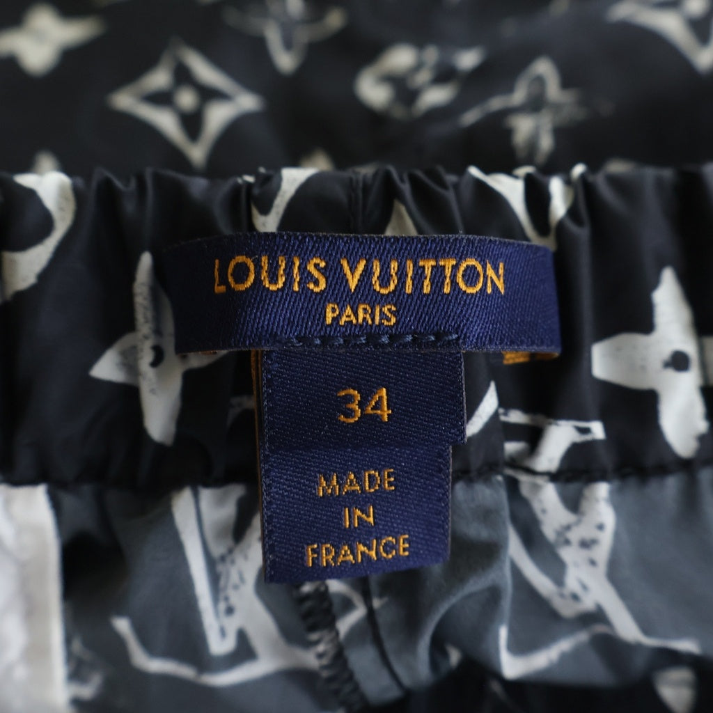 LOUIS VUITTON(ルイヴィトン) 20SS モノグラム 総柄プリント ナイロン ショート ハーフパンツ ショーツ ブラック RW201W DFU FIPA12 レディース