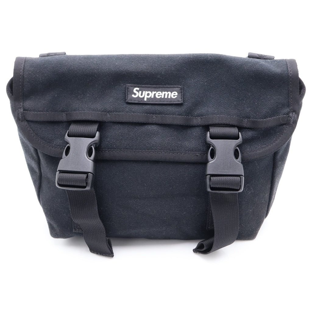 SUPREME(シュプリーム) 25SS Mini Messenger Bag ミニメッセンジャー ワッペンボックスロゴ ナイロン ショルダーバッグ ブラック レディース