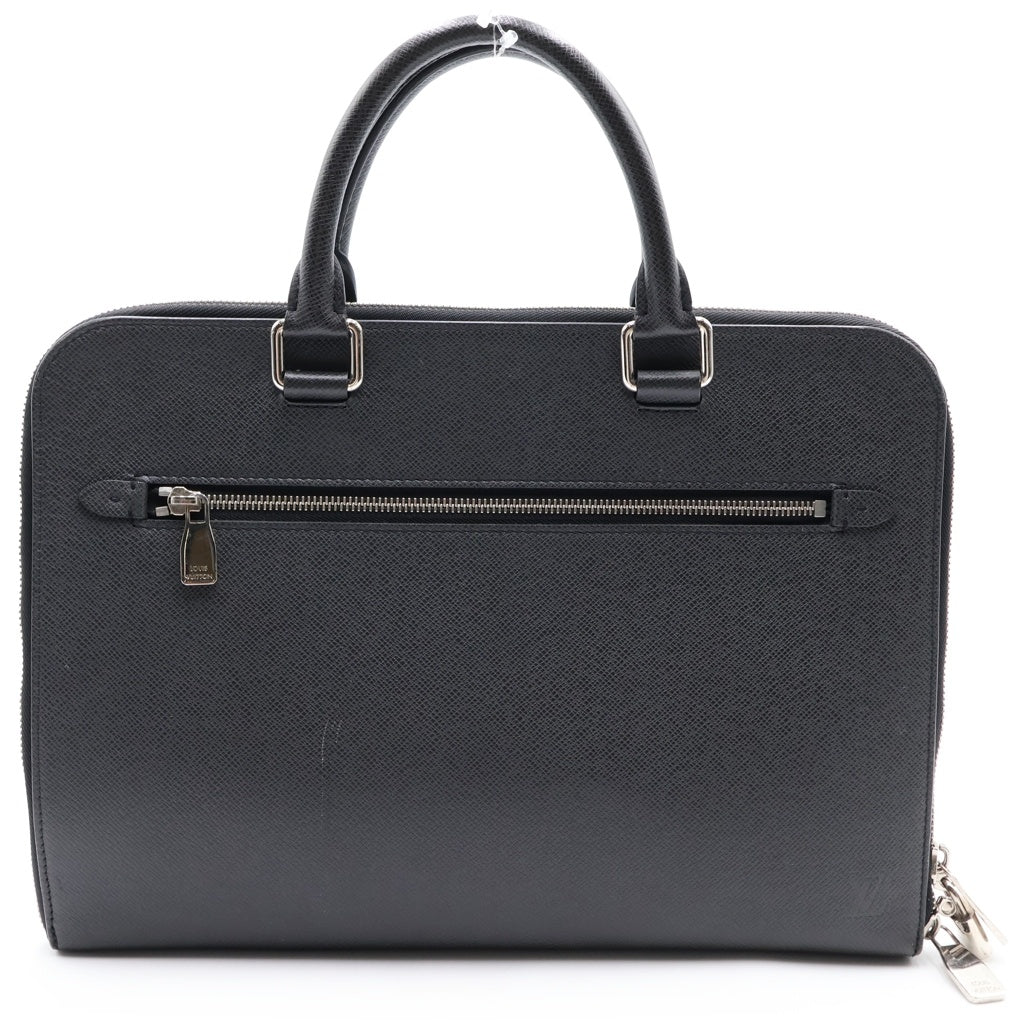 LOUIS VUITTON(ルイヴィトン) タイガ ポルトドキュマン スリム ハンドバッグ ビジネスバッグ ブラック レザー M30628 シルバー金具