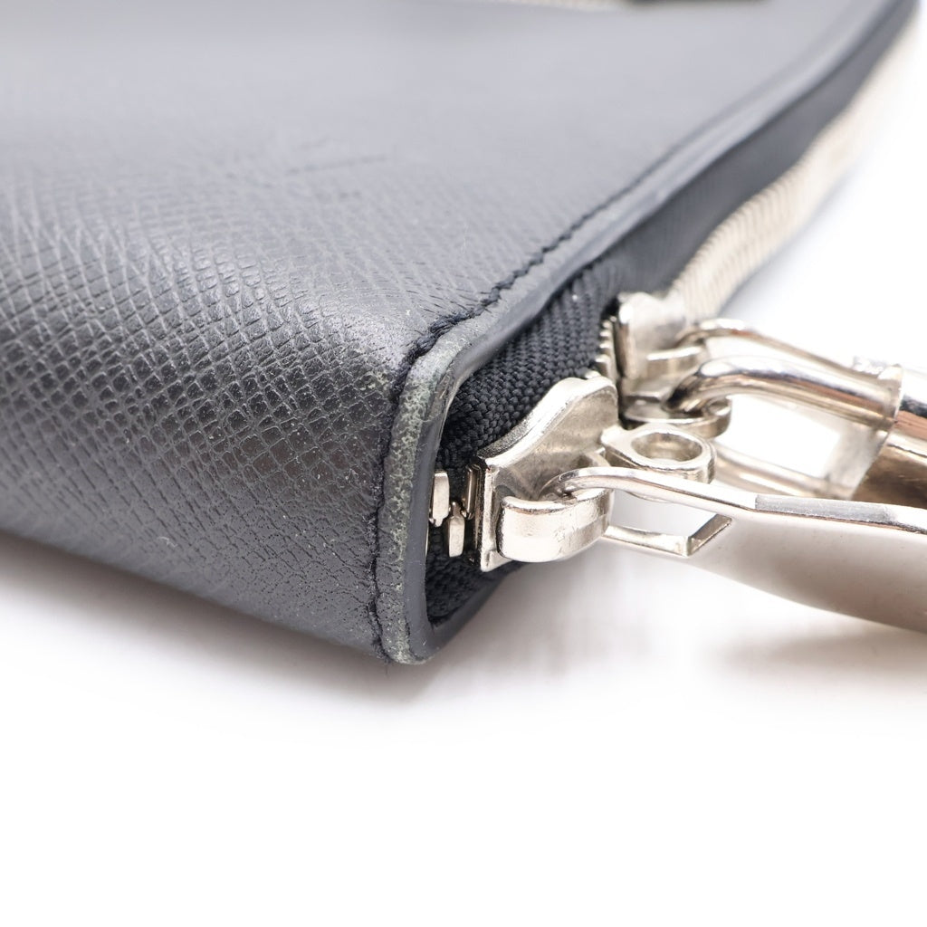 LOUIS VUITTON(ルイヴィトン) タイガ ポルトドキュマン スリム ハンドバッグ ビジネスバッグ ブラック レザー M30628 シルバー金具