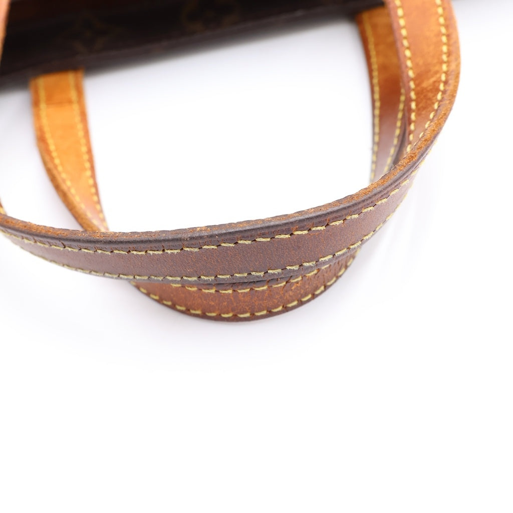 LOUIS VUITTON(ルイヴィトン) モノグラム ヴァヴァンPM ハンドバッグ ブラウン レザー×PVC M51172 ゴールド金具 レディース
