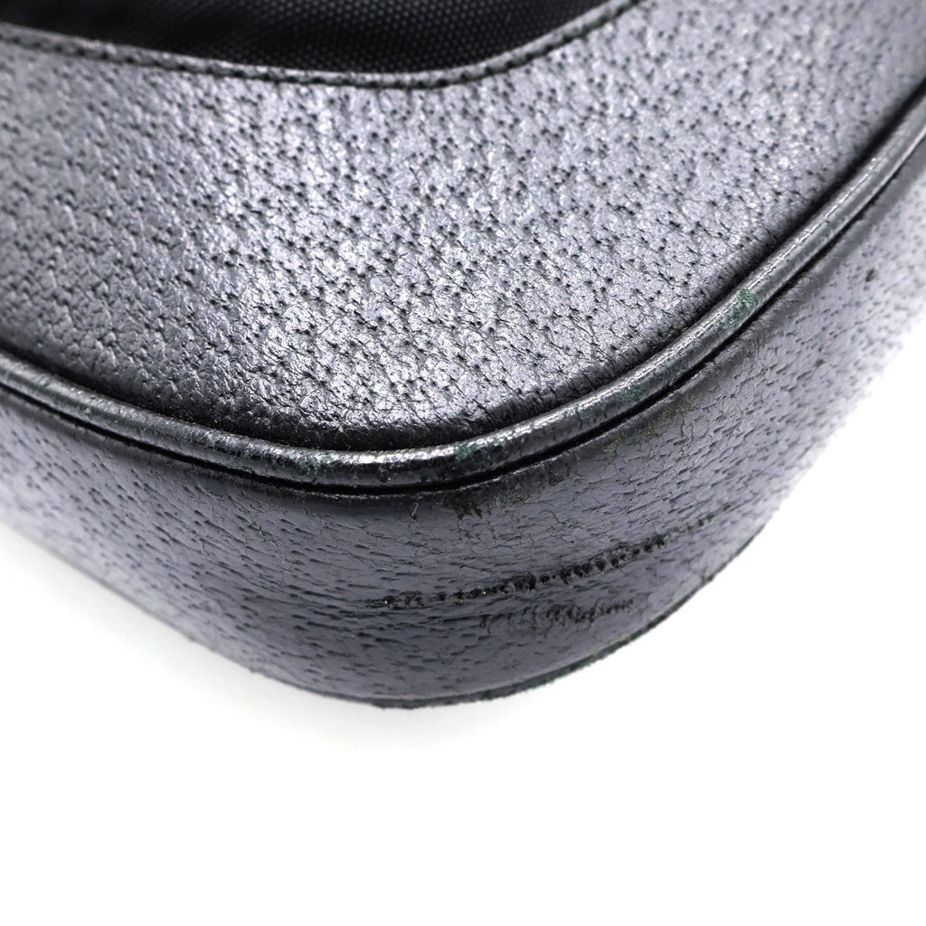 GUCCI(グッチ) ジャッキー ワンショルダー ハンドバッグ ブラック キャンバス×レザー 001・3306 シルバー金具 レディース