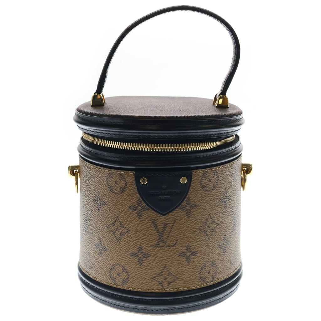LOUIS VUITTON(ルイヴィトン) モノグラム リバース カンヌ 2WAYハンドバッグ ショルダーバッグ ブラウン×ブラック レザー×PVC M43986 ゴールド金具 レディース