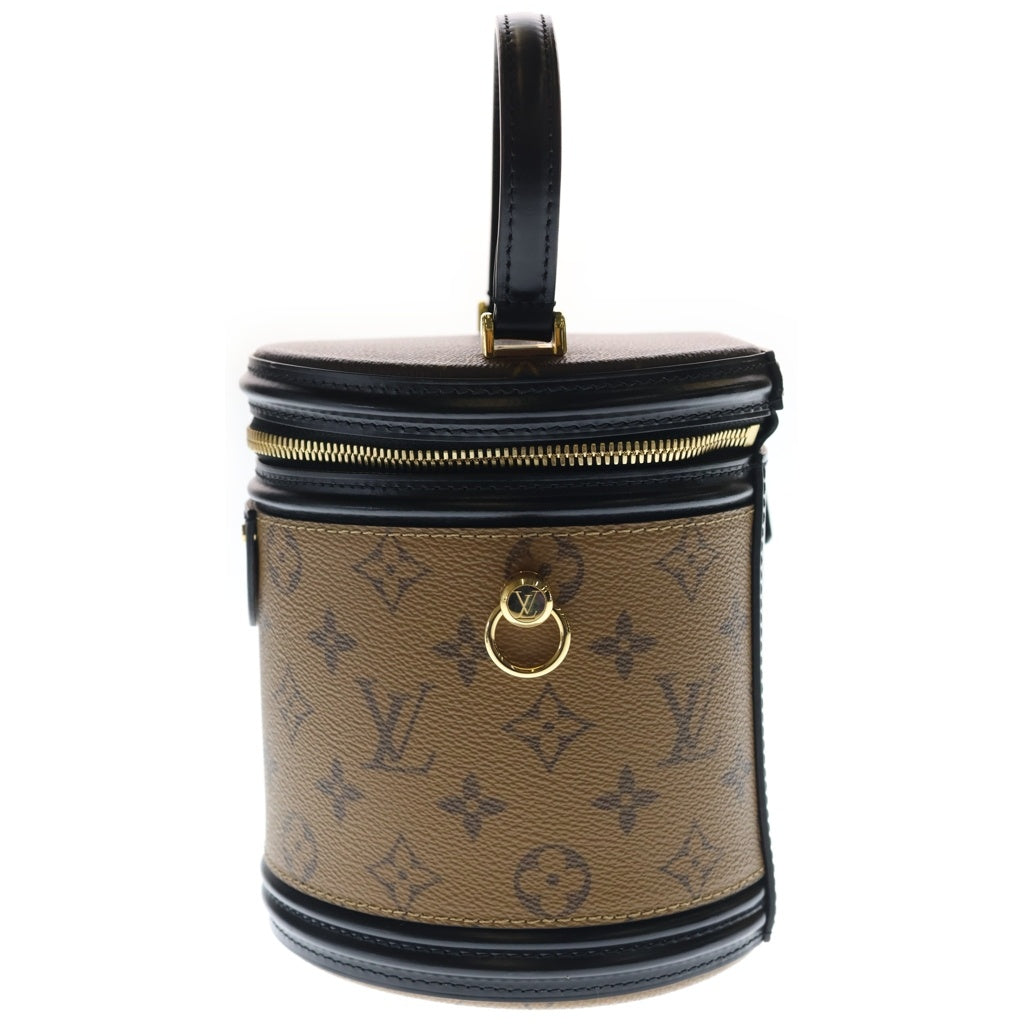 LOUIS VUITTON(ルイヴィトン) モノグラム リバース カンヌ 2WAYハンドバッグ ショルダーバッグ ブラウン×ブラック レザー×PVC M43986 ゴールド金具 レディース