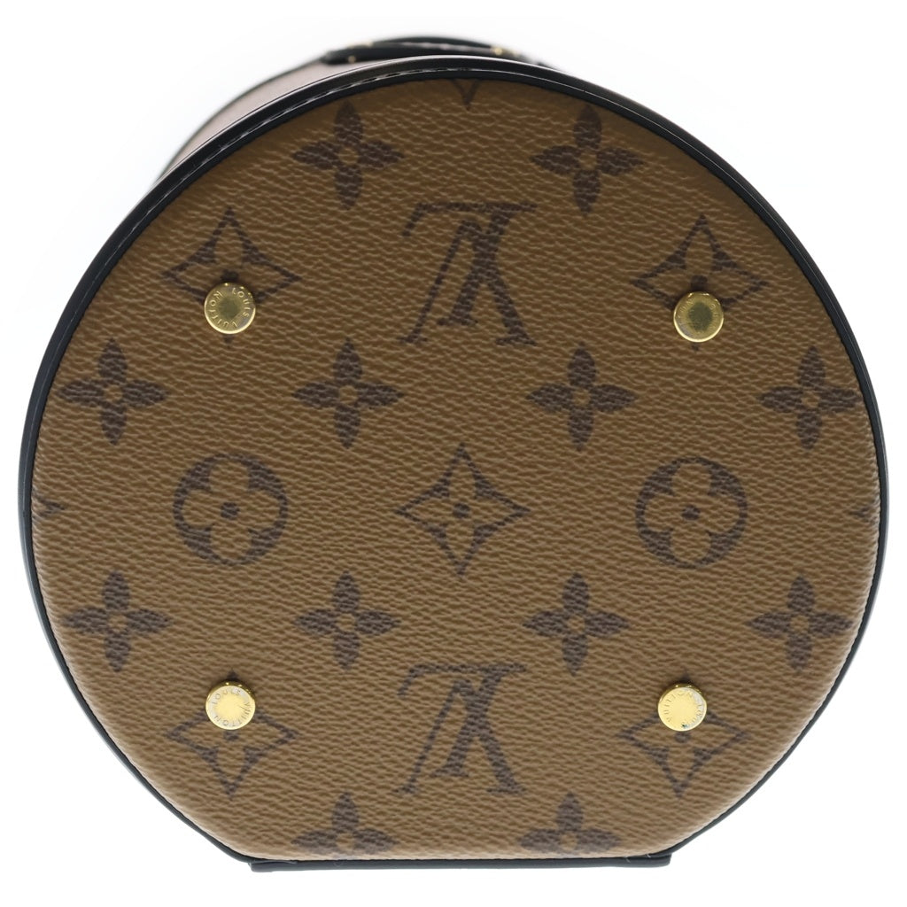 LOUIS VUITTON(ルイヴィトン) モノグラム リバース カンヌ 2WAYハンドバッグ ショルダーバッグ ブラウン×ブラック レザー×PVC M43986 ゴールド金具 レディース