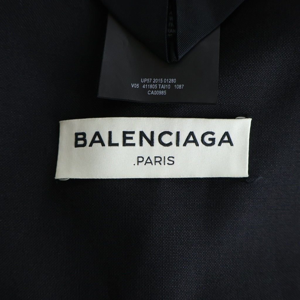 BALENCIAGA(バレンシアガ) コットン切り替え 2Bテーラードジャケット ウール モヘヤ ブラック V05 411805 TAI10 1087
