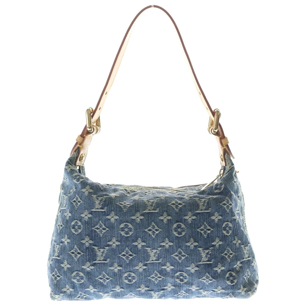 LOUIS VUITTON(ルイヴィトン) モノグラムデニム バギーPM ワンショルダーバッグ インディゴブルー×ブラウン レザー×デニム M95049 ゴールド金具 レディース