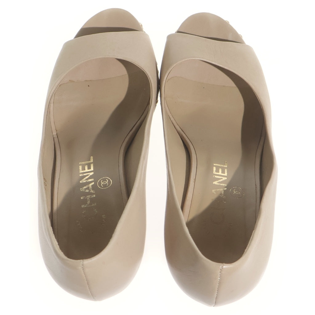 CHANEL(シャネル) チェーン レザーパンプス ベージュ #36 1/2 レディース
