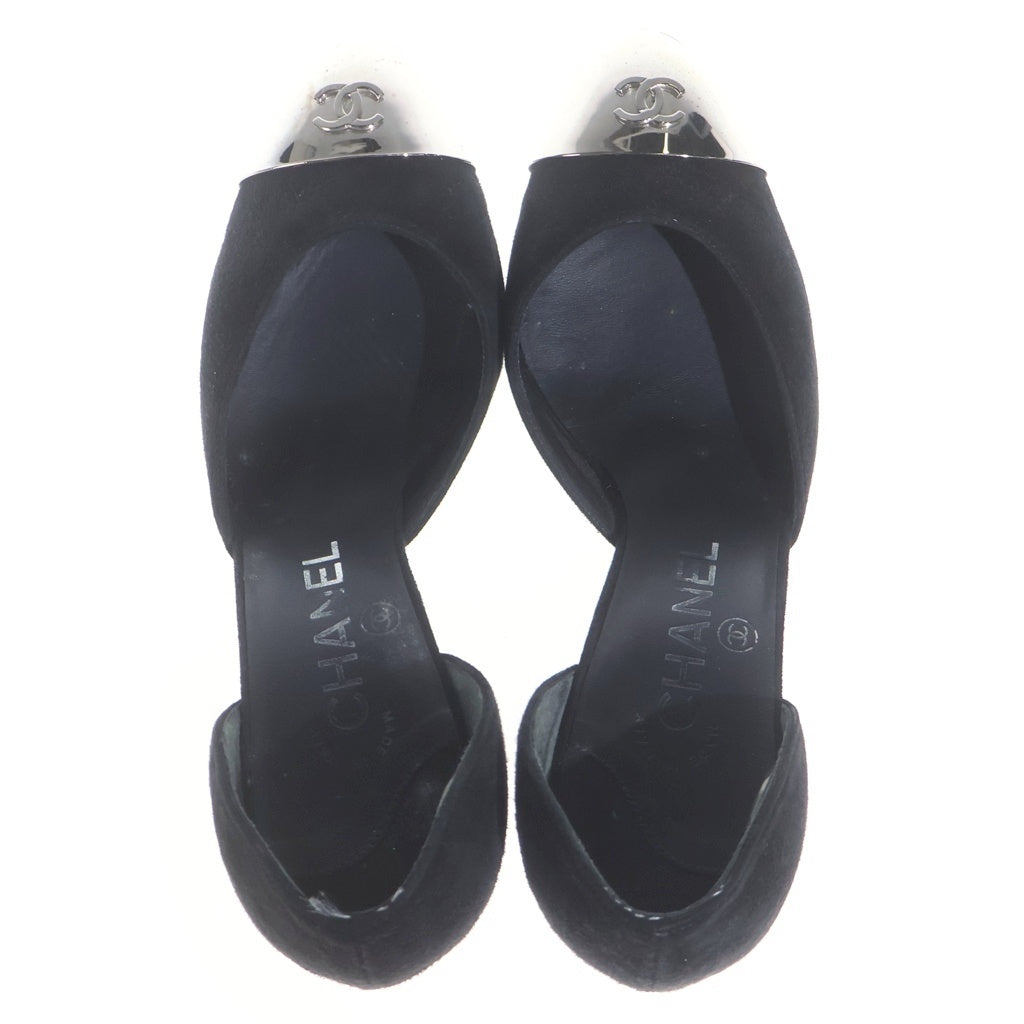 CHANEL(シャネル) ココマーク メタルヒールパンプス ブラック×シルバー #36 1/2 レディース