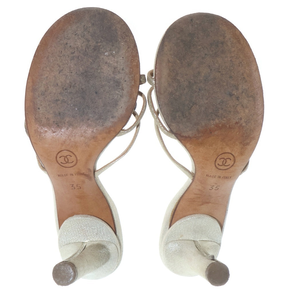 CHANEL(シャネル) カメリア ヒールパンプス ベージュ #35 レディース