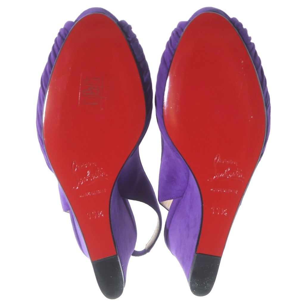 CHRISTIAN LOUBOUTIN(クリスチャンルブタン) ウェッジソール スエードパンプス シューズ パープル レディース