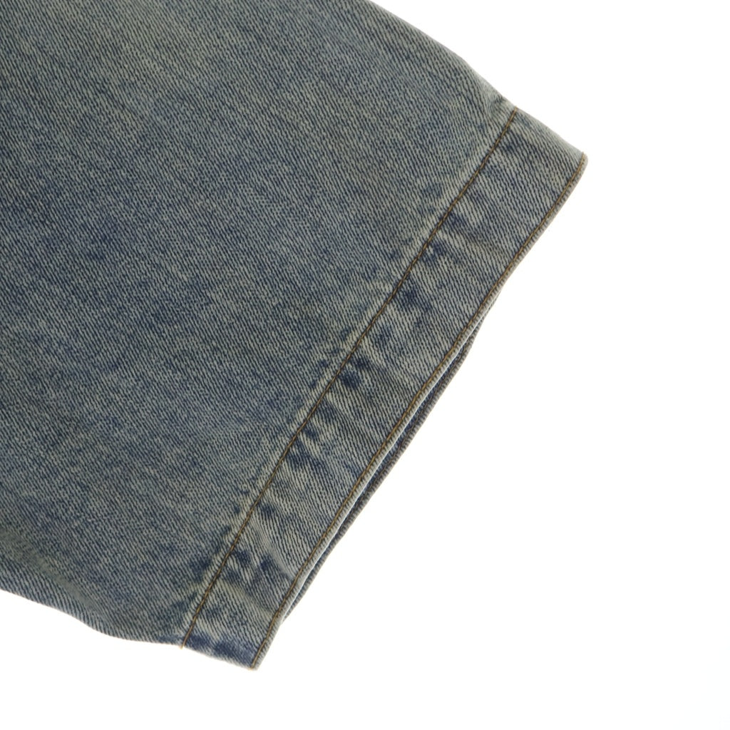 entire studios(エンタイア スタジオ) HEAVY DENIM SHIRT SURFACE WAVE ユーズド加工 ヘビー デニム 半袖 トラッカー シャツ ジャケット インディゴ ES2464SW