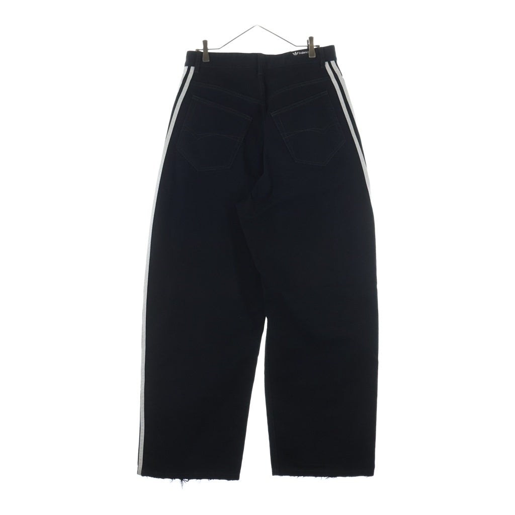 BALENCIAGA(バレンシアガ) 23SS×adidas LARGE BAGGY アディダス サイドライン バギー デニムパンツ ブラック 724778