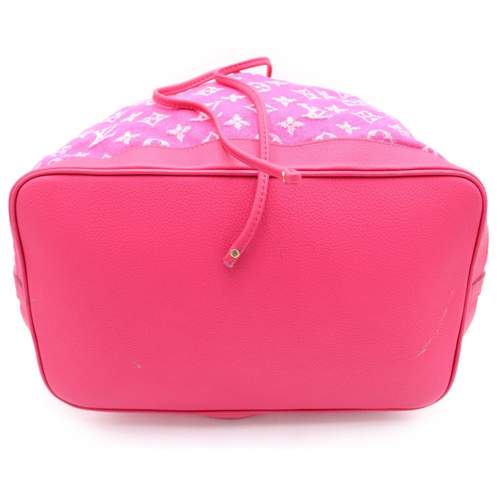 LOUIS VUITTON(ルイヴィトン) モノグラムデニム ノエフルMM 2WAYバッグ ハンドバッグ ショルダーバッグ ピンク レザー×デニム M40870 ゴールド金具 レディース