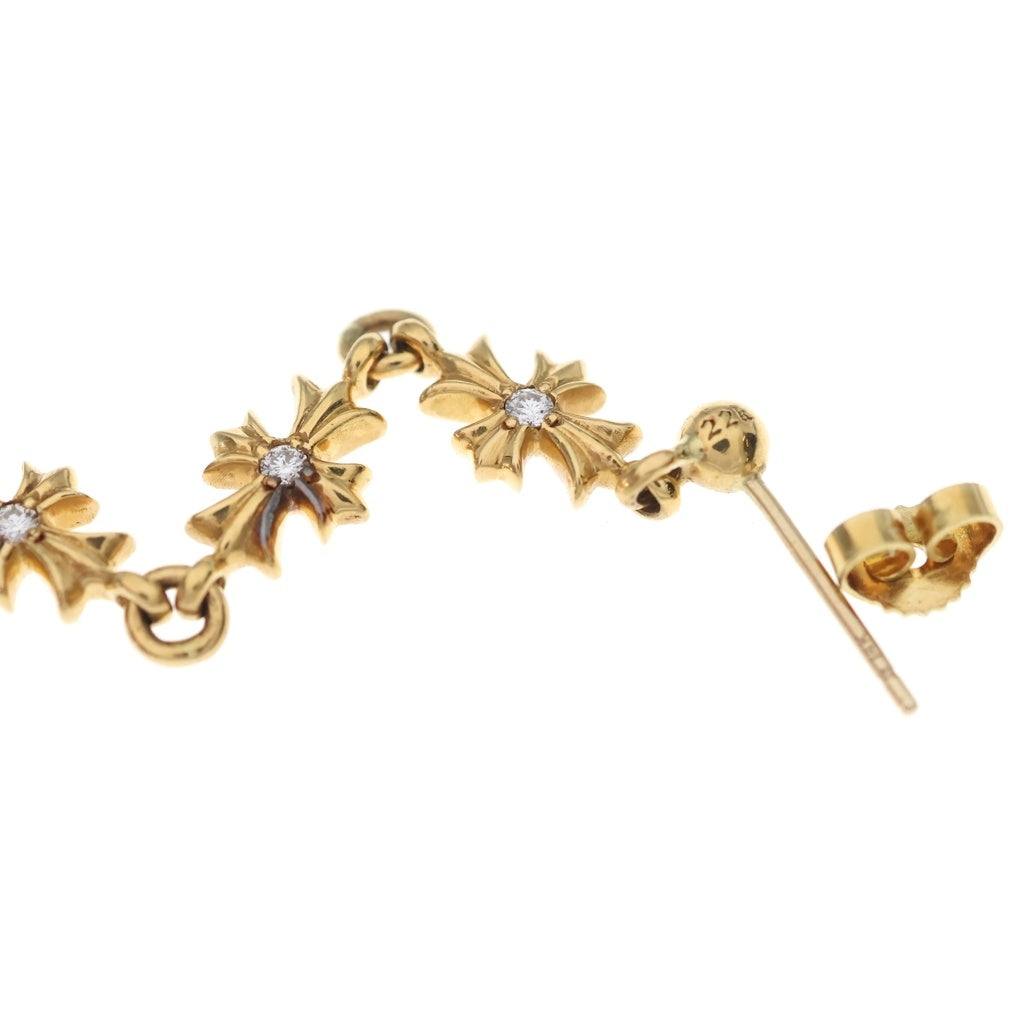 CHROME HEARTS(クロムハーツ) 22K TINY E CH PLS 3 タイニーECHプラス3ドロップ ゴールド ダイヤピアス