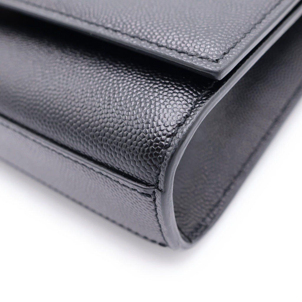 SAINT LAURENT PARIS(サンローランパリ) ケイト スモール レザー シルバー金具 チェーンショルダーバッグ ブラック レディース