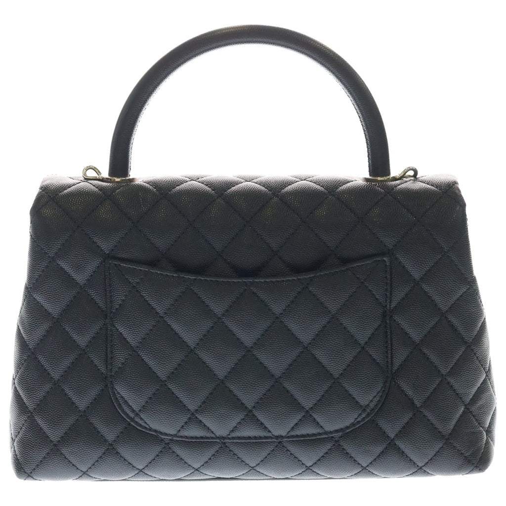 CHANEL(シャネル) ココハンドル29 ラージ ハンド ショルダーバッグ キャビアスキン レザー ゴールド金具 ブラック 30番台 レディース