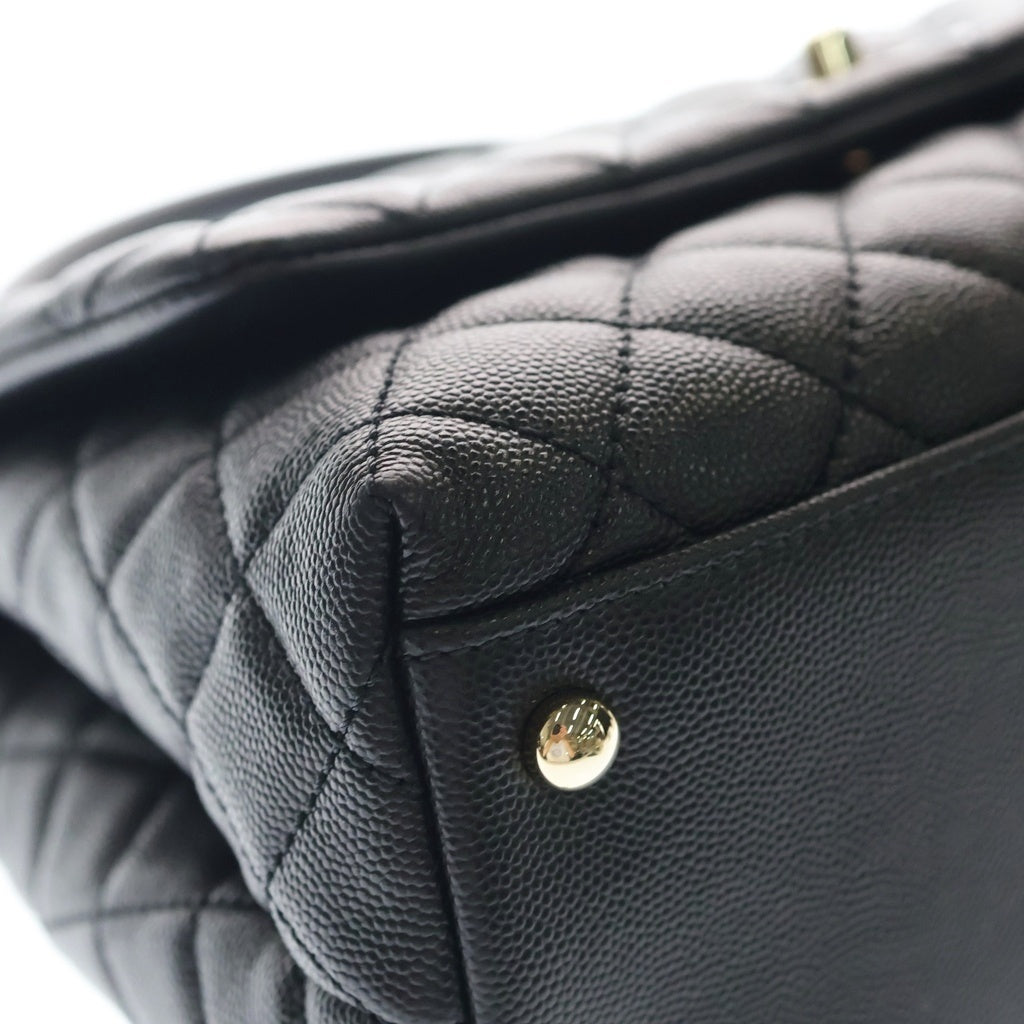 CHANEL(シャネル) ココハンドル29 ラージ ハンド ショルダーバッグ キャビアスキン レザー ゴールド金具 ブラック 30番台 レディース