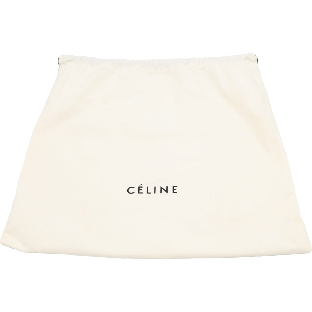 CELINE(セリーヌ) ラゲージ マイクロショッパー レザー スエード ハンドバッグ ベージュ/グリーン レディース