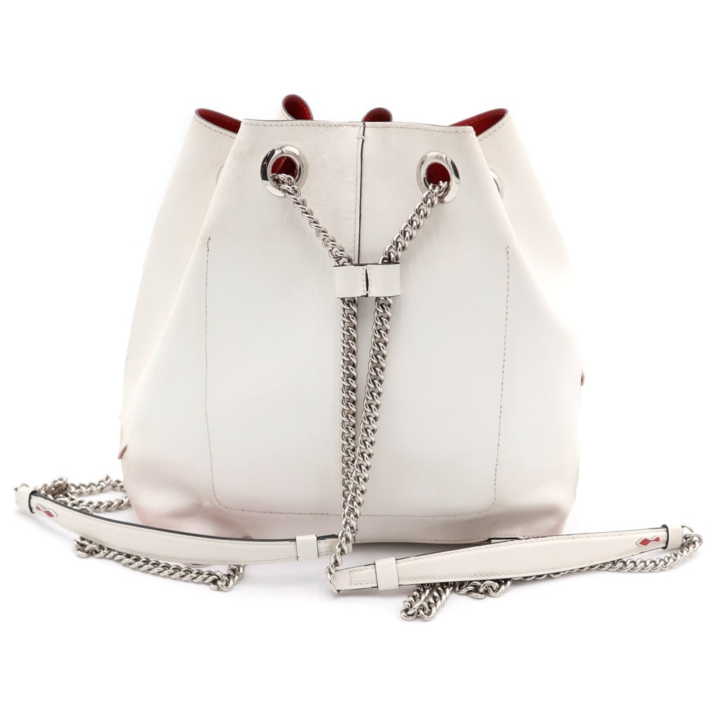 CHRISTIAN LOUBOUTIN(クリスチャンルブタン) マリージェーン レザー チェーンショルダーバッグ バックパック リュックサック ホワイト レディース