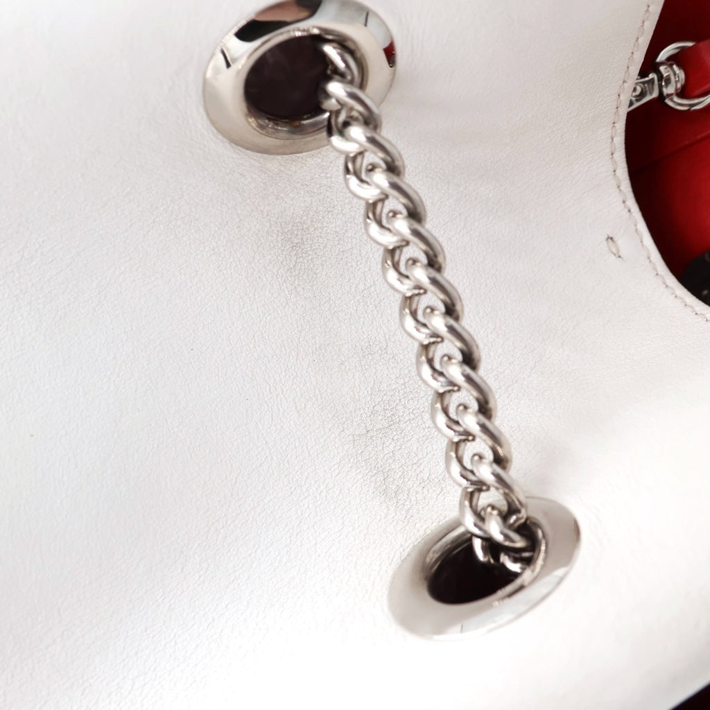 CHRISTIAN LOUBOUTIN(クリスチャンルブタン) マリージェーン レザー チェーンショルダーバッグ バックパック リュックサック ホワイト レディース