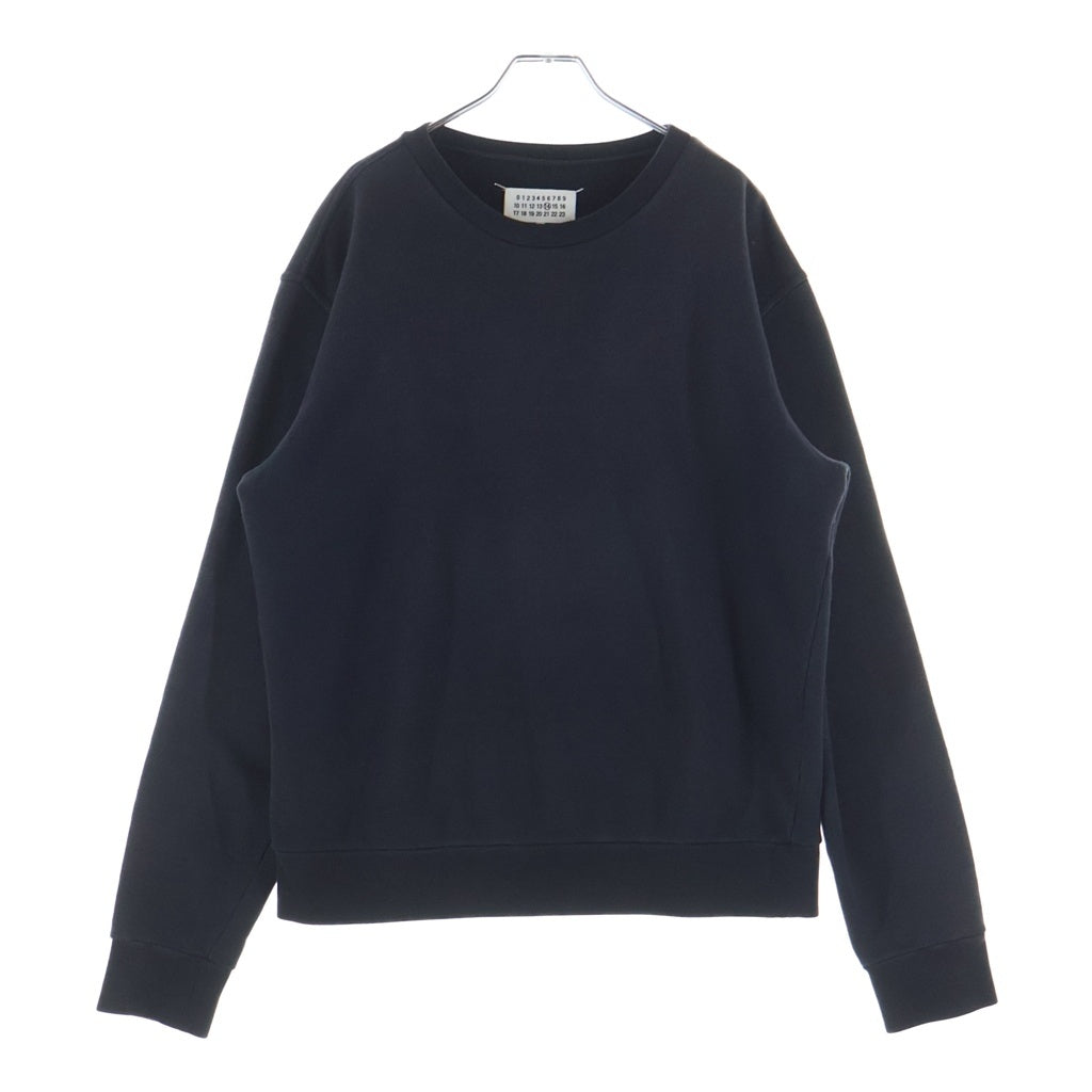 MM6 Maison Margiela(エムエムシックスメゾンマルジェラ) コットン エルボーパッチ クルーネック スウェットトレーナー #48 ブラック