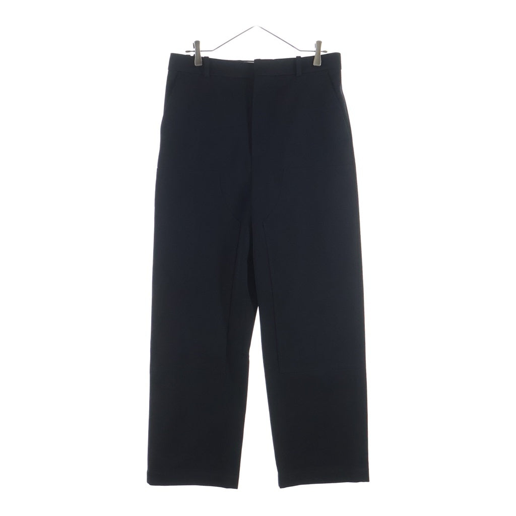 LOEWE(ロエベ) ウール ダブルニースラックス ジップフライ ボトムス パンツ #48 ブラック H526Y04WAO