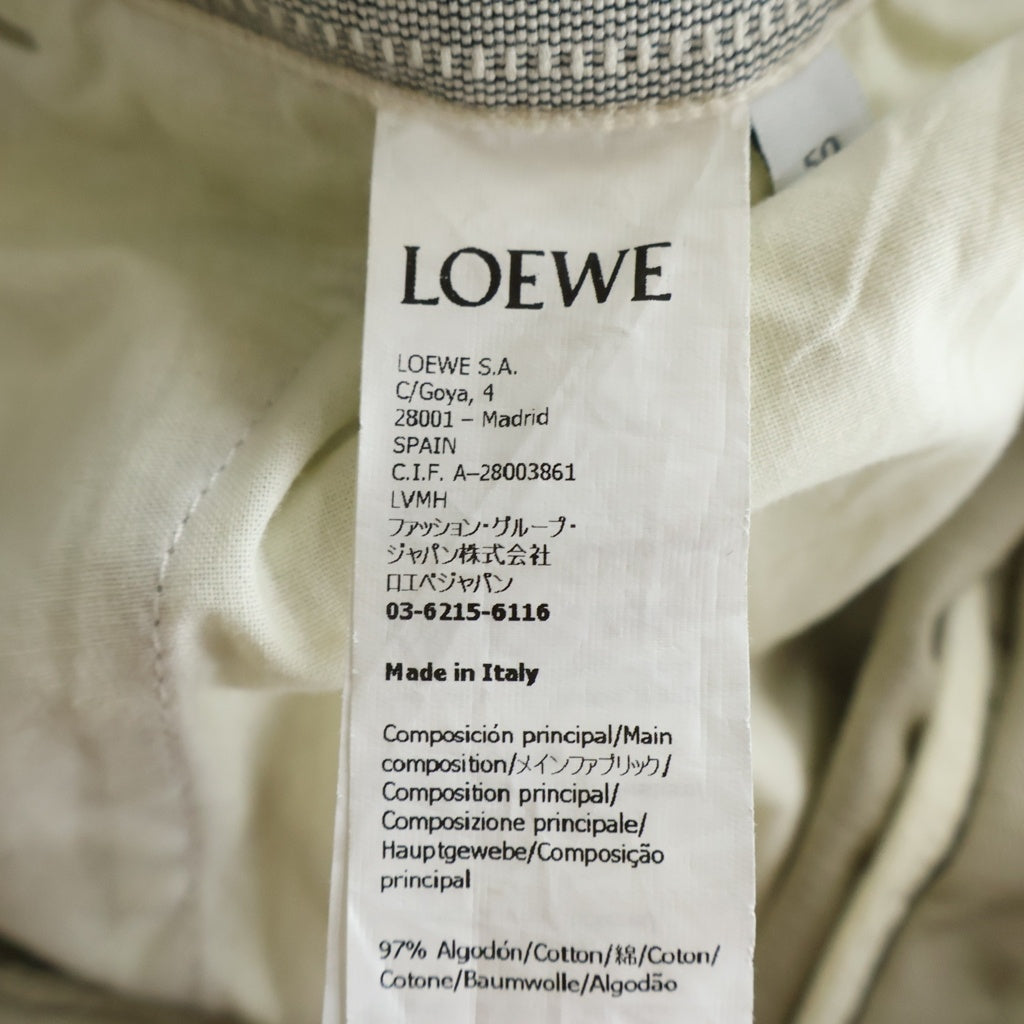 LOEWE(ロエベ) アナグラム ワイドカーゴパンツ トラウザーズ ドローストリング コットン ボタンフライ ベージュ H526Y04WAS