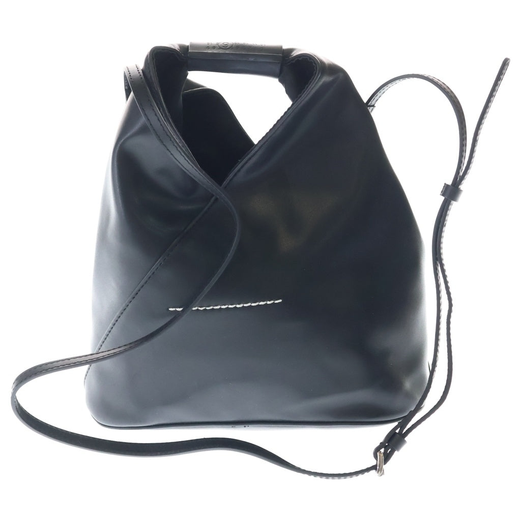 MM6 Maison Margiela(エムエムシックスメゾンマルジェラ) 25AW ジャパニーズ クロスボディバッグ ショルダーバッグ ブラック レザー SB6WD0026 シルバー金具 レディース