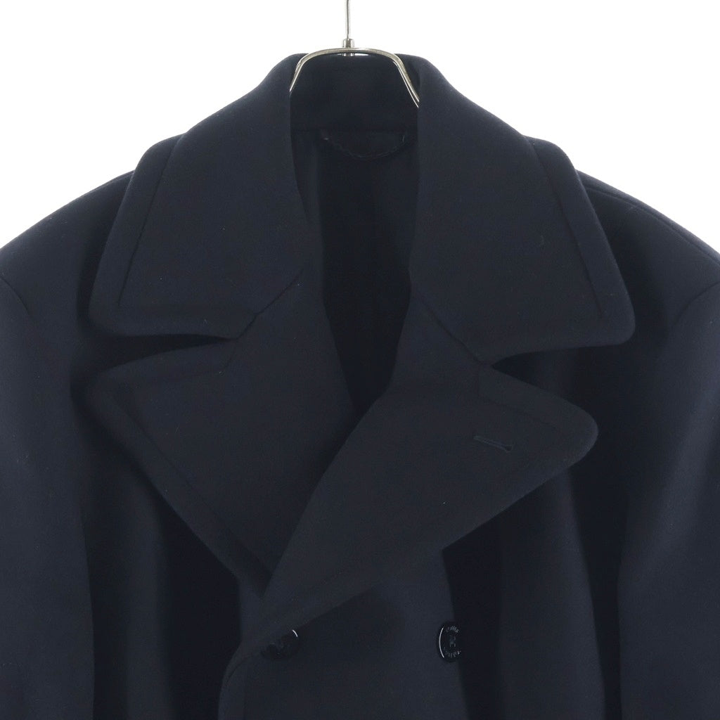 LOUIS VUITTON(ルイヴィトン) 21AW エンボスロゴ ダブルブレスト テクニカルウール メルトン チェスターコート ブラック RM212M DD1 HLC01W