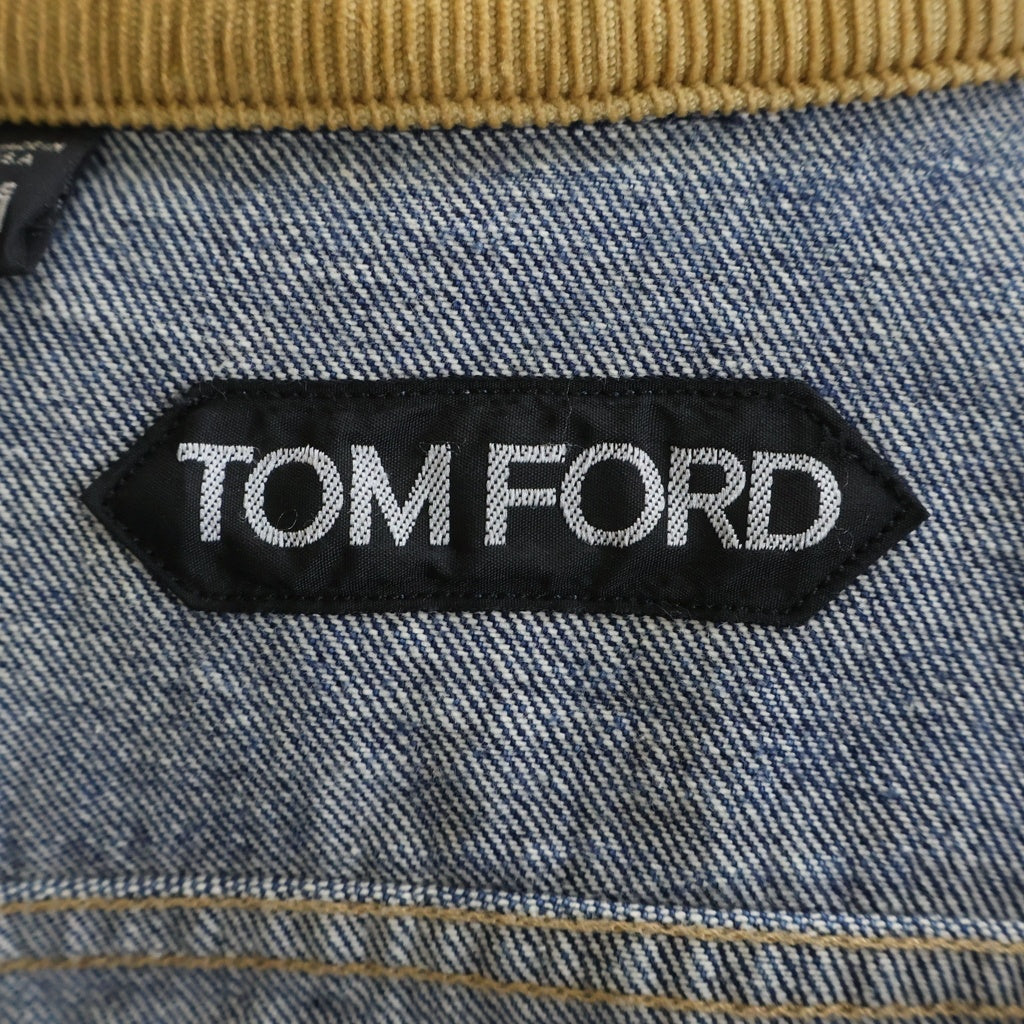 TOM FORD(トムフォード) 襟コーデュロイ デニム トラッカージャケット インディゴ BLJ11 TFD112