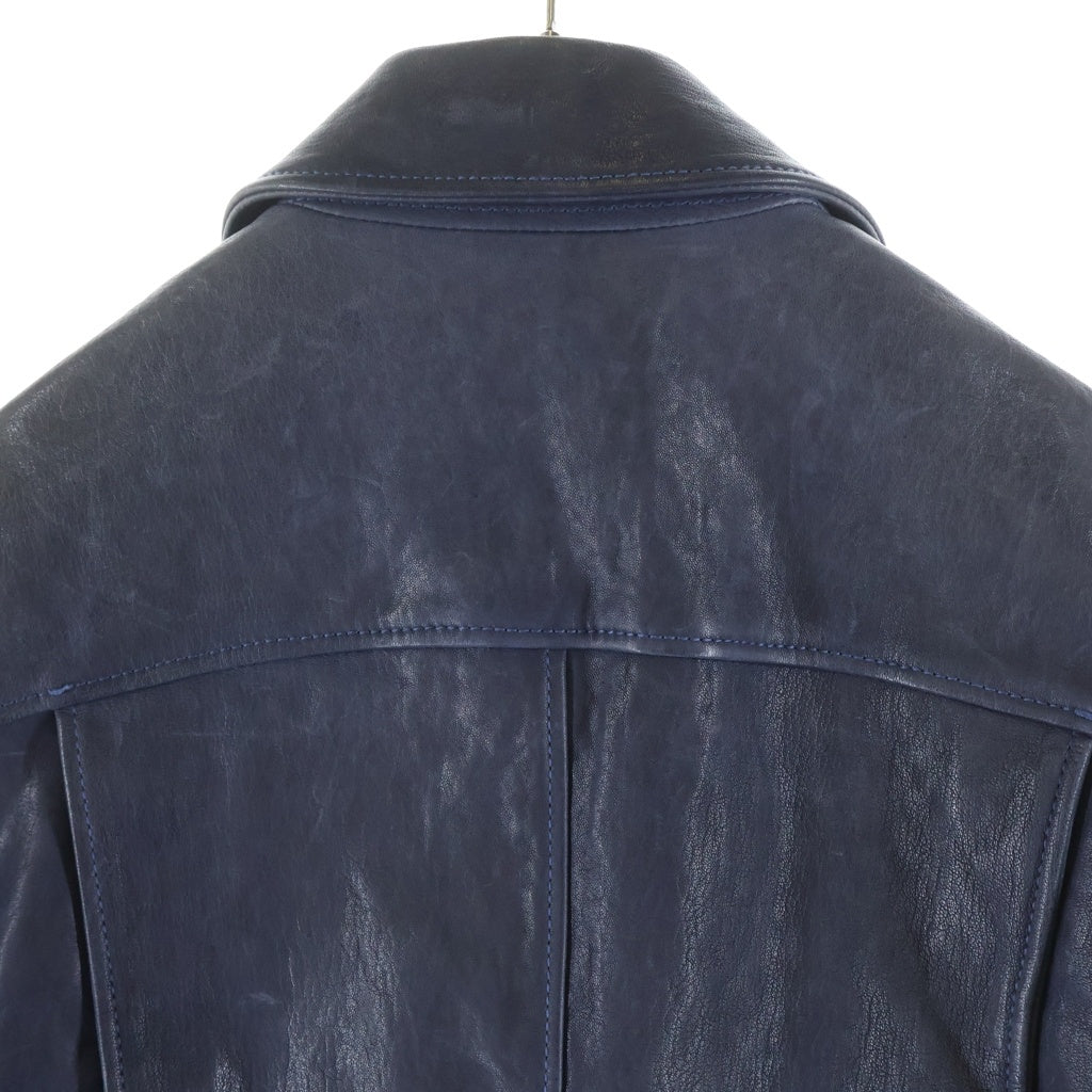 TOM FORD(トムフォード) ラムレザー ジップアップ レザー ジャケット ネイビー BG426 TFL467